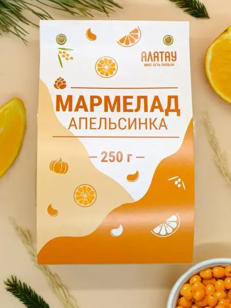 Мармелад фруктовый Апельсиновый, 250 гр