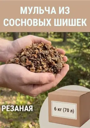 Мульча для комнатных растений из шишек резаных 6 кг Мульча для комнатных растений из шишек резаных 6 кг