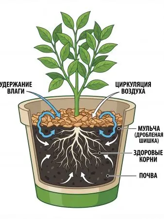 Мульча для сада из шишек целая 500 гр Мульча для сада из шишек целая 500 гр