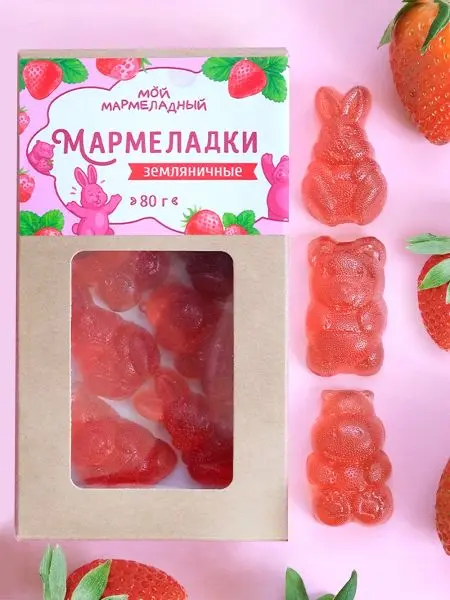 Мармелад без сахара земляничный, 80 г Мармелад без сахара земляничный, 80 г