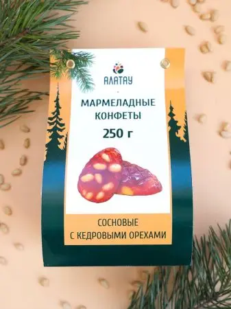 Мармелад сосновый с Кедровыми орешками, 250 гр Мармелад сосновый с Кедровыми орешками, 250 гр