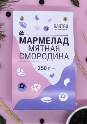 Мармелад ягодный Мятная смородина, 250 гр Мармелад ягодный Мятная смородина, 250 гр