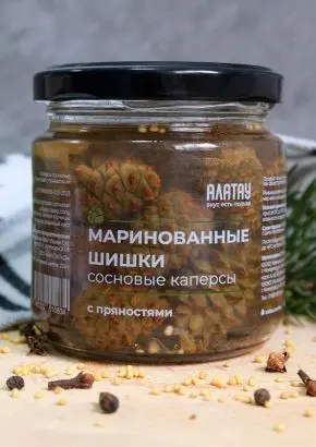 Каперсы из сосновых шишек маринованные с пряностями, 200 мл Каперсы из сосновых шишек маринованные с пряностями, 200 мл