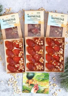 Подарочный набор мармелад с кедровыми орехами 6 шт по 110 г Подарочный набор мармелад с кедровыми орехами 6 шт по 110 г