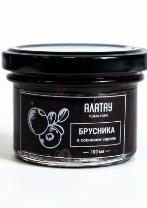 Брусника в сосновом сиропе, 100 мл